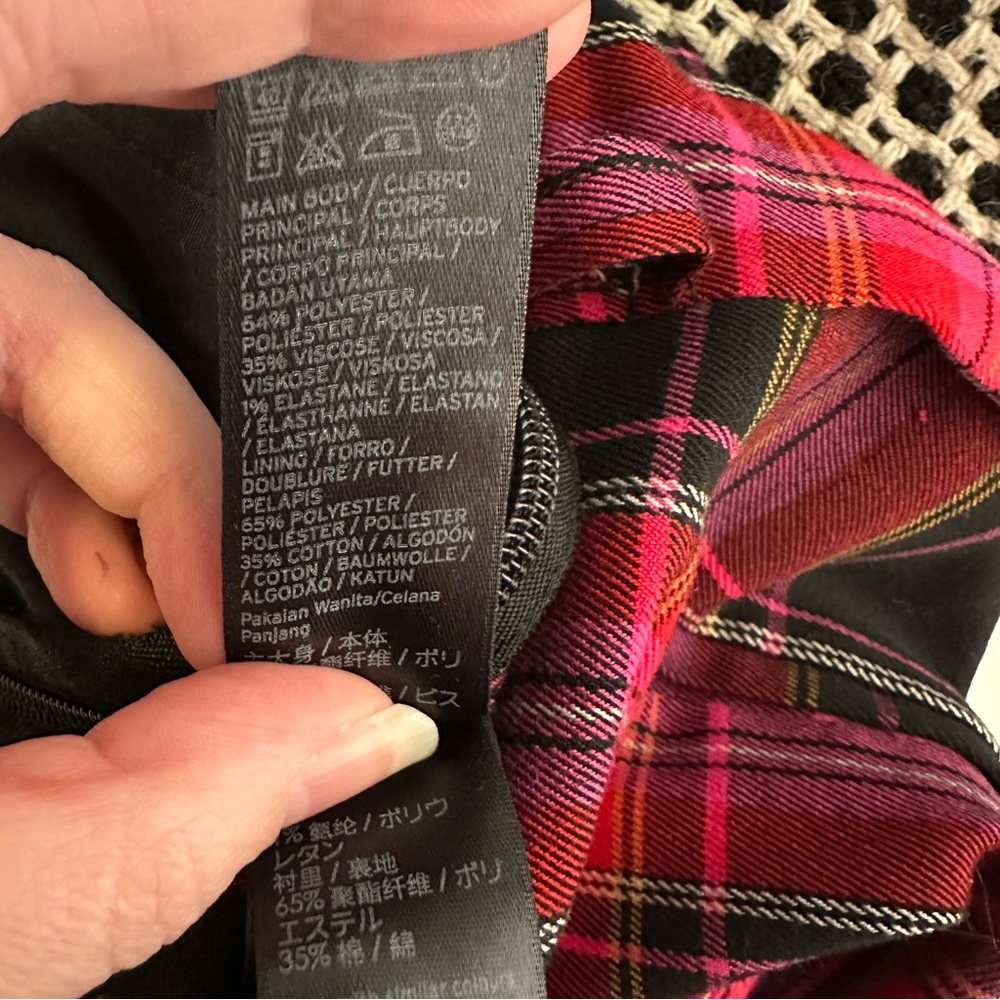 Topshop Martha Check Peg Leg Trousers Pink- and red-tinged tartan - Picture 10 of 12